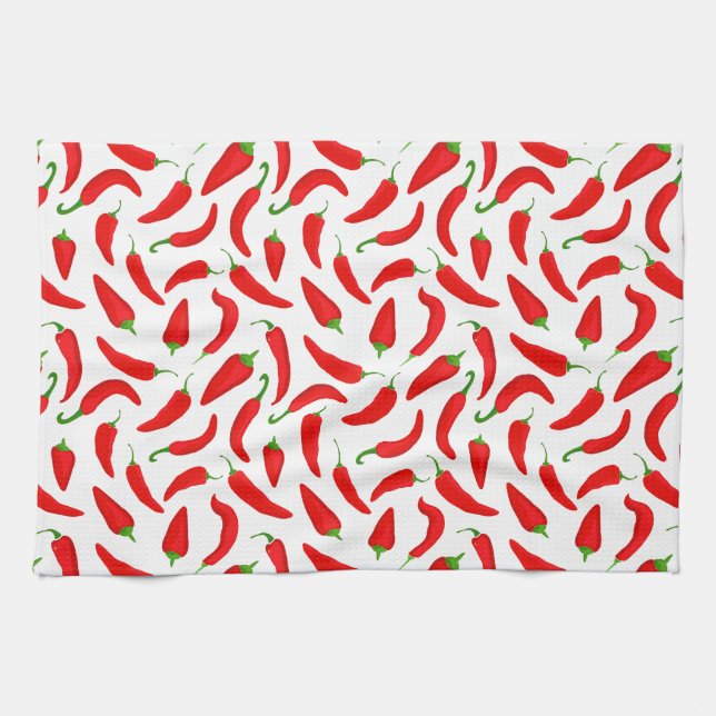 Red Pepper Fun Tea Towel (Horizontal)