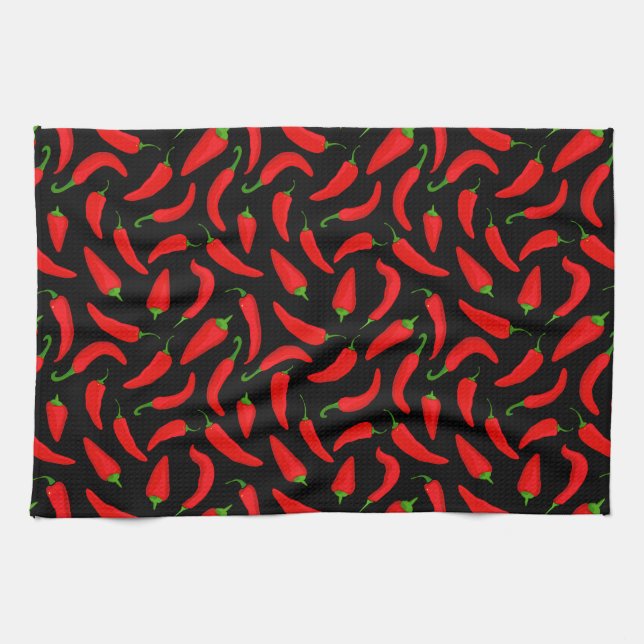 Red Pepper Fun Tea Towel (Horizontal)