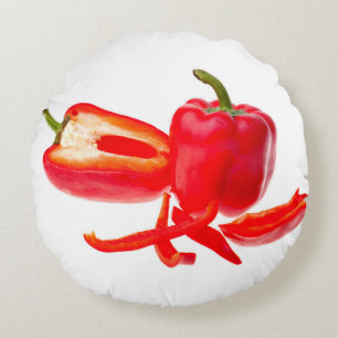 Red pepper round cushion