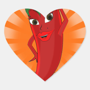 Red Pepper Superstar Heart Sticker