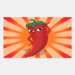 Red Pepper Superstar Rectangular Sticker
