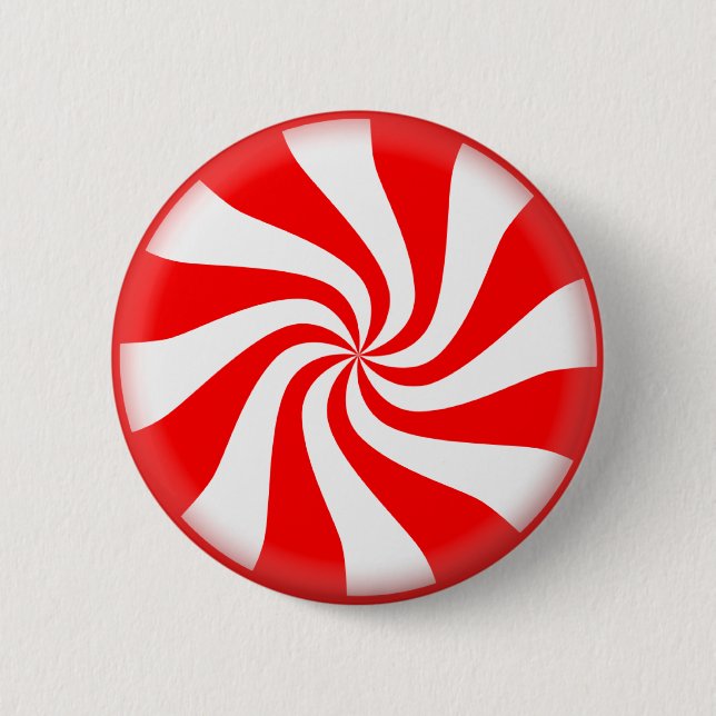 Red Peppermint Candy 6 Cm Round Badge (Front)