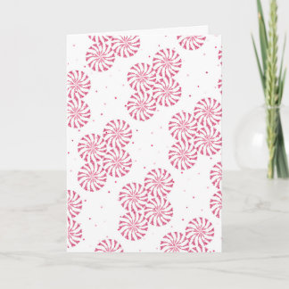 Red Peppermint Candy Christmas Sweets Pattern Holiday Card