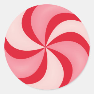 Red Peppermint Candy Holiday Christmas Classic Round Sticker