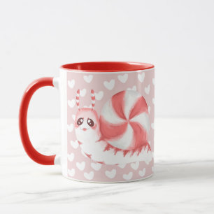 Red Peppermint Snail Mug