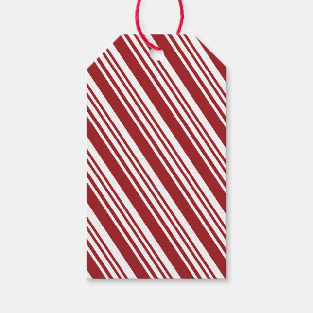 Red Peppermint Stripe Gift Tags (Front)