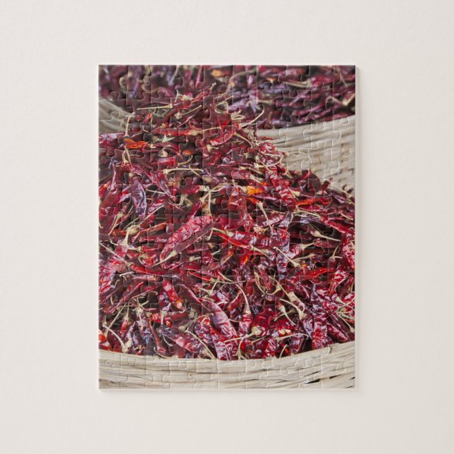 Red peppers at local produce market jigsaw puzzle (Vertical)