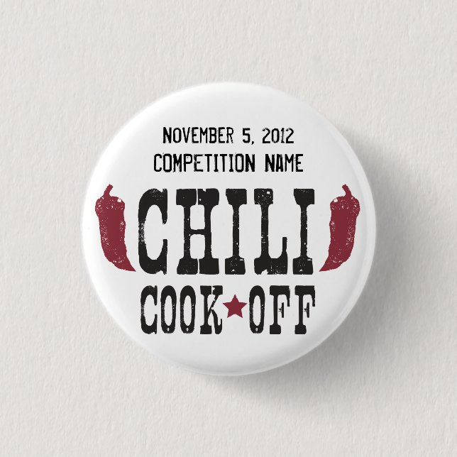 Red Peppers Chilli Cook Off Contest 3 Cm Round Badge (Front)