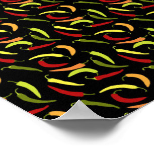 Red Peppers Cinco de Mayo Mexican Hot Spicy Food Poster