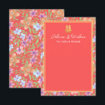Red Peranakan floral double xi Chinese wedding  Advice Card<br><div class="desc">Celebrate your special day with the elegance of Chinese traditions! Make it truly yours by personalising the invitations with your names, wedding date and other details. You are also welcome to reach out to me to create a design which is uniquely yours. With beautifully crafted floral elements and double happiness...</div>