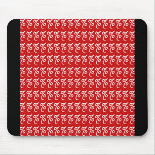 RED PERCENT SIGN MOUSE MAT