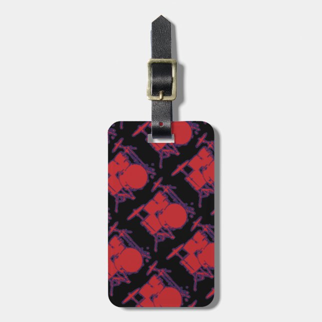 red percussion drums luggage tag (Front Vertical)
