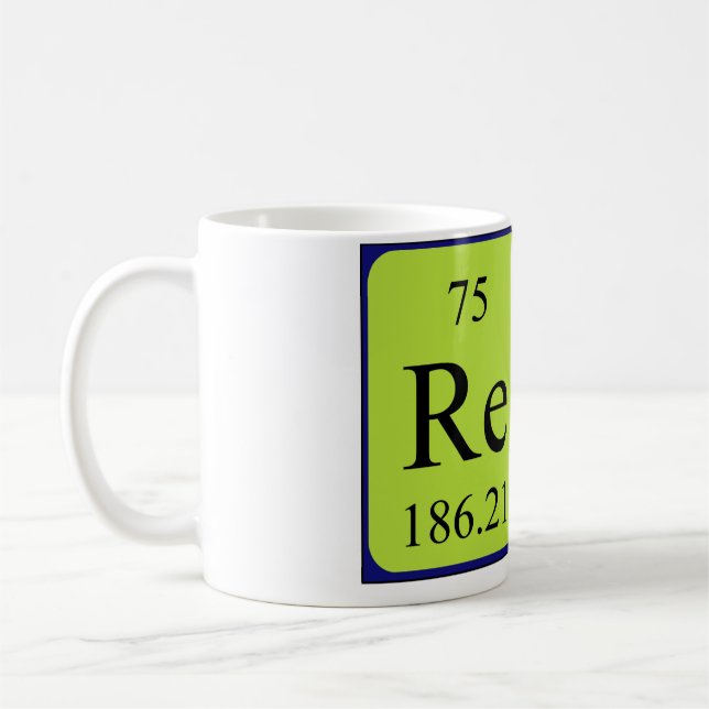 Red periodic table name mug (Left)