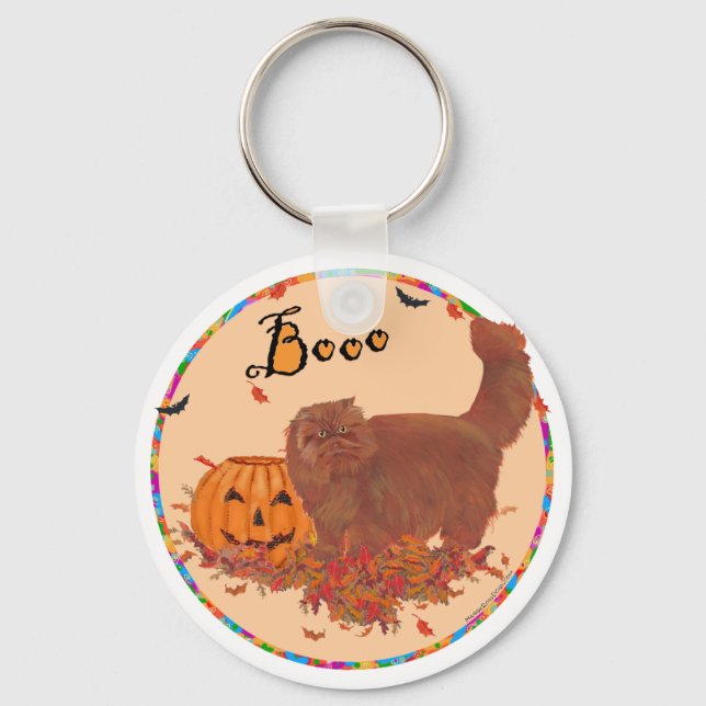 Red Persian Cat Halloween Key Ring (Front)