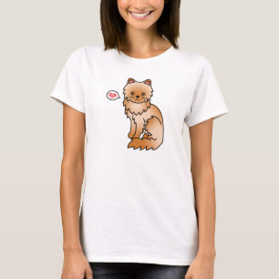 Red Persian Cat Love T-Shirt