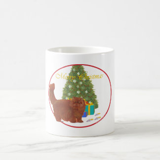 Red Persian Cat Merry Christmas Coffee Mug