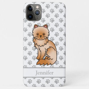 Red Persian Cute Cartoon Cat & Name iPhone 11 Pro Max Case