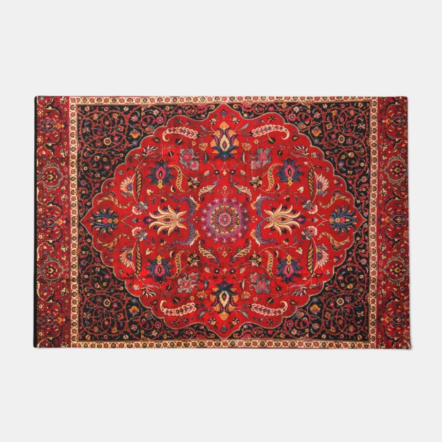 Red Persian Rug from Mashhad (Front)