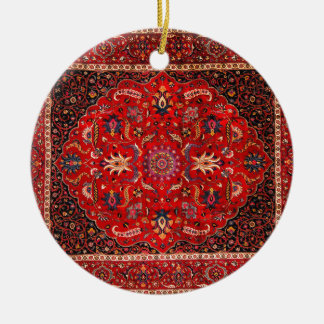 Red Persian Rug from Mashhad Ceramic Tree Decoration