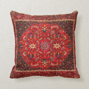 Red Persian Rug from Mashhad Cushion