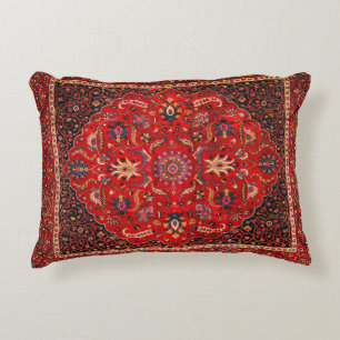 Red Persian Rug from Mashhad Decorative Cushion