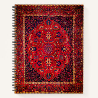 Red Persian Rug from Mashhad  Notebook