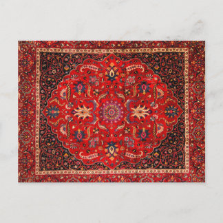 Red Persian Rug from Mashhad Postcard