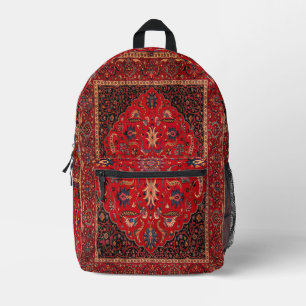 Red Persian Rug from Mashhad Printed Backpack