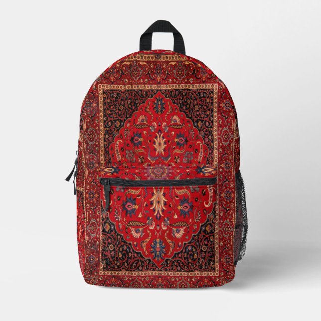 Red Persian Rug from Mashhad Printed Backpack (Front)