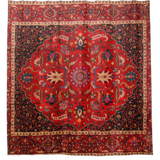 Red Persian Rug from Mashhad Shower Curtain