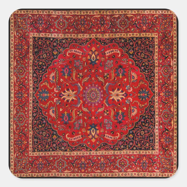 Red Persian Rug from Mashhad Sticker (Front)