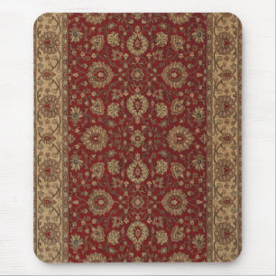 Red Persian scarlet arabesque tapestry Mouse Mat