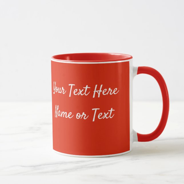 Red Personalise Message Coffee Cup Gift Mug (Right)