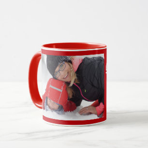 Red Personalise Photo Template Gift Coffee Mug