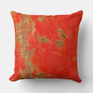 Red personalised antique car, rusted metal  pillow