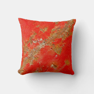 Red personalised antique car, rusted metal  pillow