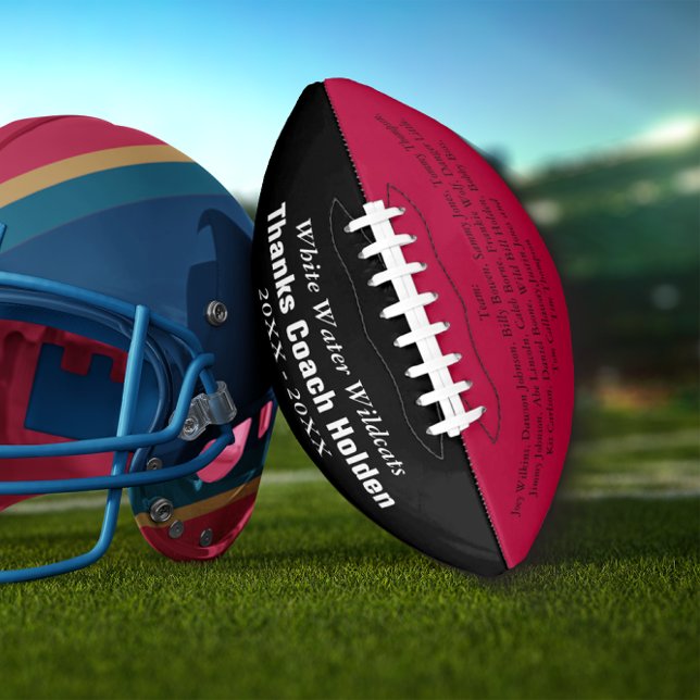 Red Personalised Coaches Name Team Members Year American Football (Creator Uploaded)