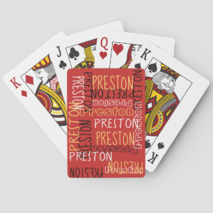 Red Personalised Custom Name Collage Playing Cards