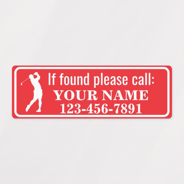 Red Personalised Golf Club (Design 3)