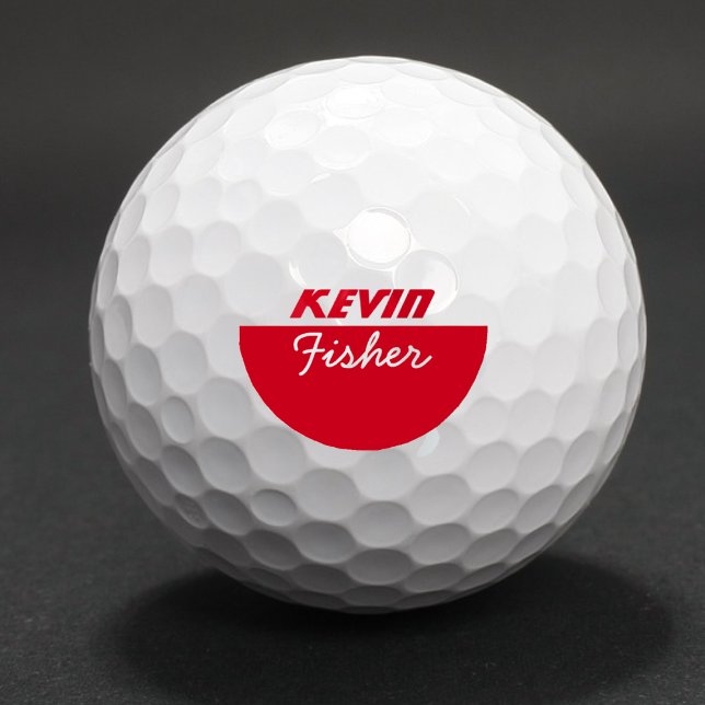red personalised golfer-ball  golf balls (Creator Uploaded)