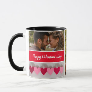 Red Personalised Happy Valentine's Day Photo Mug