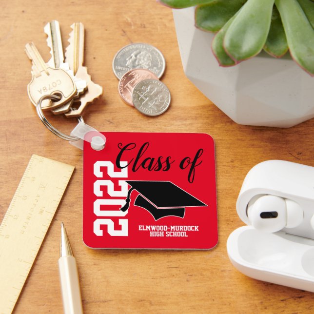 Red Personalised High School Graduation Favours  Key Ring (Desk)