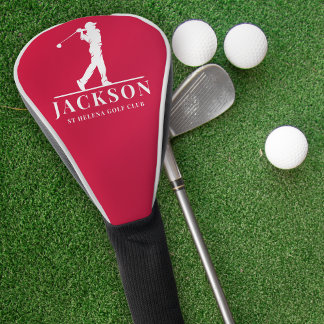 Red Personalised Monogram Golf Swing Head Cover