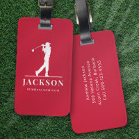 Red Personalised Monogram Golfer