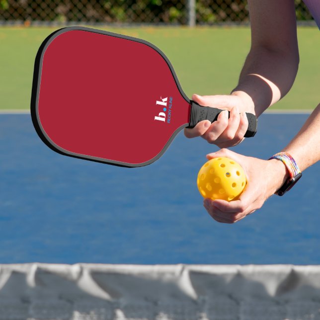 Red Personalised Monogrammed Pickleball Paddle (Insitu)