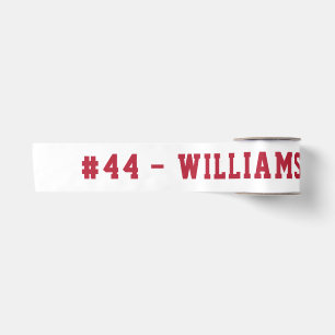 Red Personalised Name and Number Homecoming Satin Ribbon