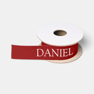 Red Personalised Name Satin Ribbon