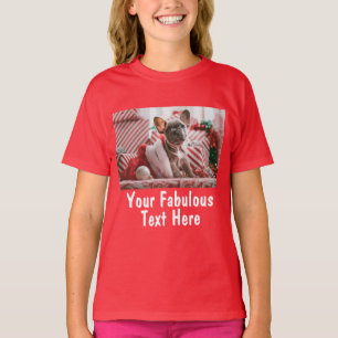 Red Personalised Photo and Text T-Shirt