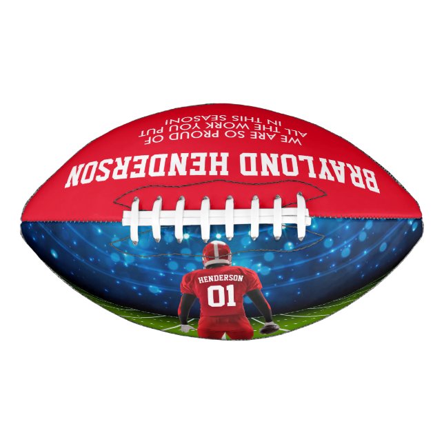 Red Personalised Player Football American Football (Front)