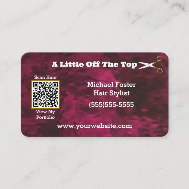 Red Personalised QR-Code Business Card (Front)